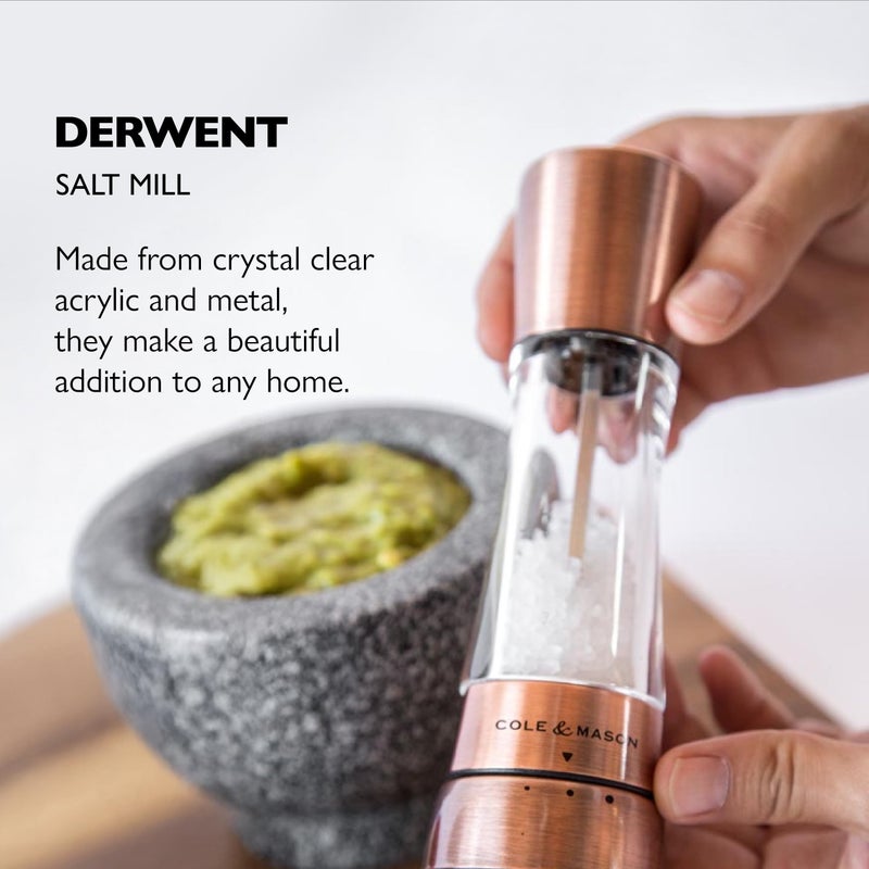 COLE & MASON Derwent Salt Grinder - Copper Mill Includes Gourmet Precision Mechanism and Premium Sea Salt - Image 3